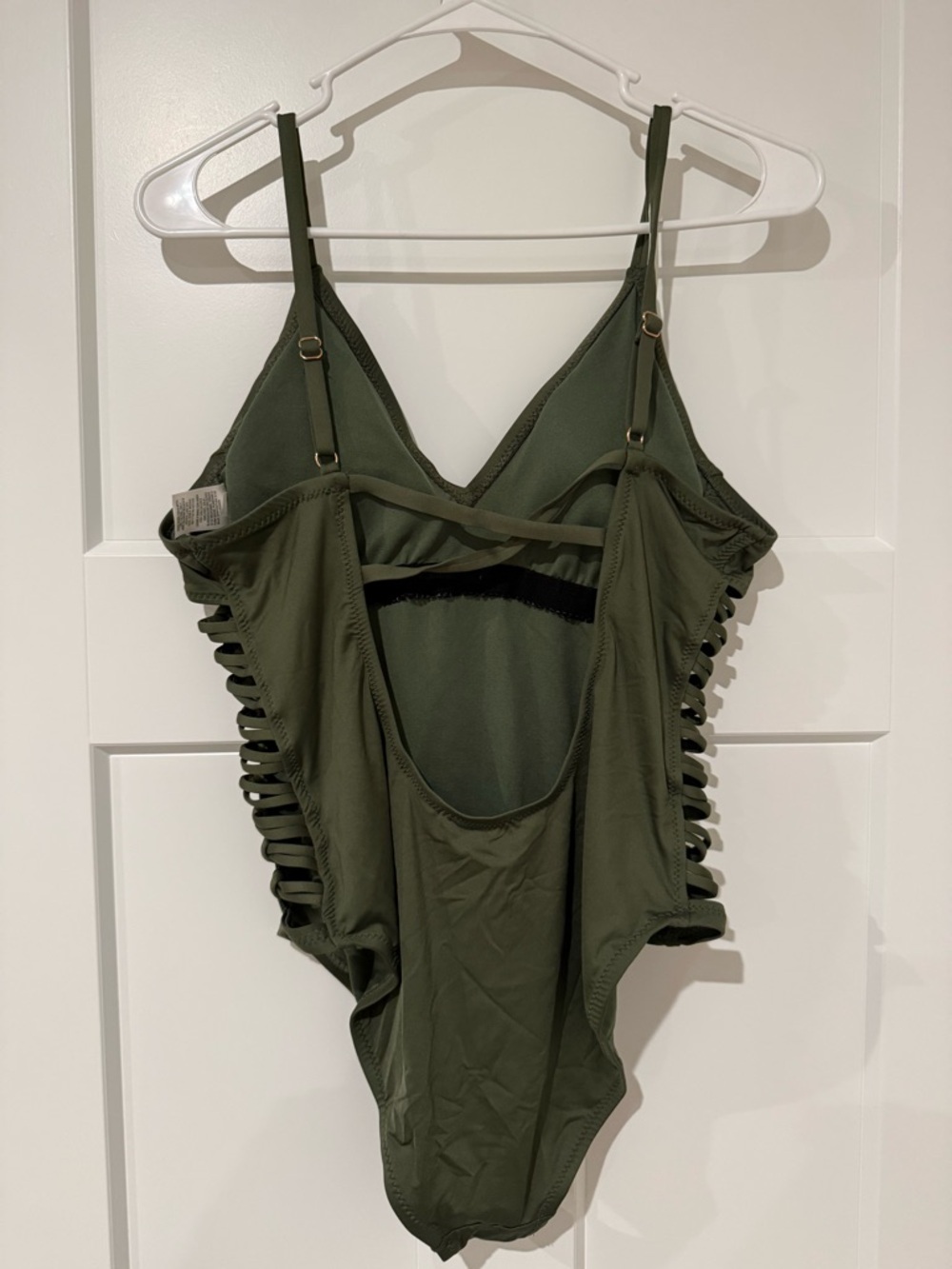 NWOT Shade & Shore Olive Green One-Piece Swimsuit - Picture 2 of 5